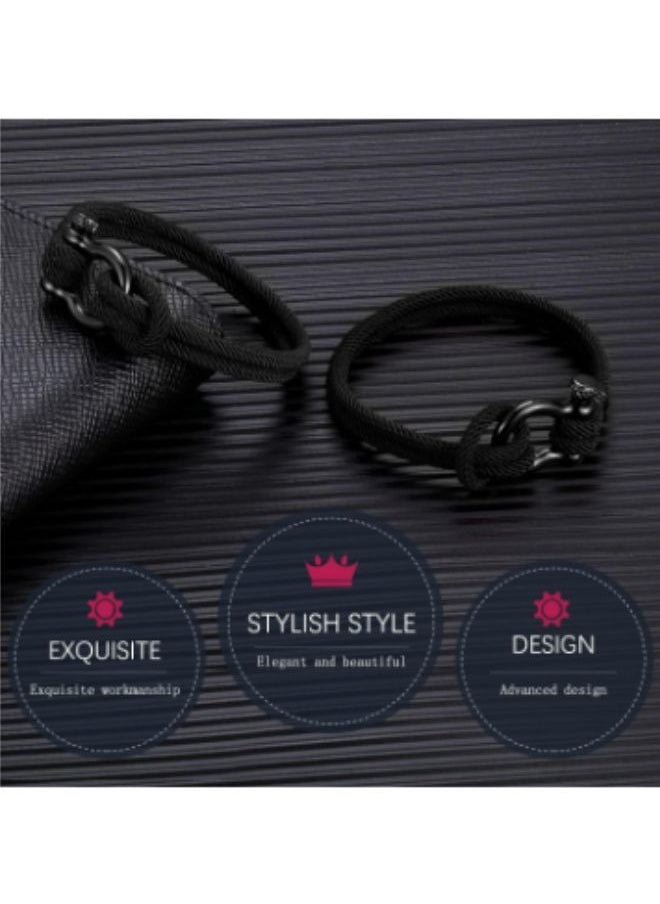 Bracelets - High quality fashion braided rope bracelet black handmade bracelets for men, fashion jewelry for men and women - Image 1