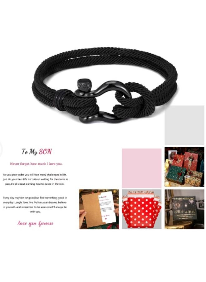 Bracelets - High quality fashion braided rope bracelet black handmade bracelets for men, fashion jewelry for men and women - Image 1