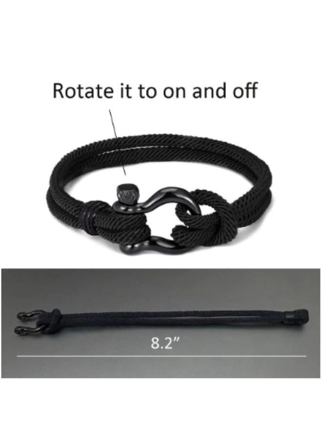 Bracelets - High quality fashion braided rope bracelet black handmade bracelets for men, fashion jewelry for men and women - Image 1