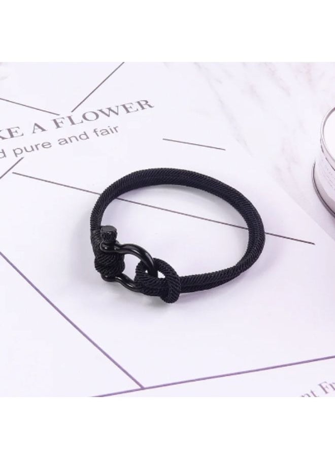 Bracelets - High quality fashion braided rope bracelet black handmade bracelets for men, fashion jewelry for men and women - Image 1
