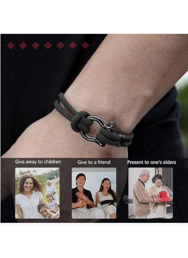 Bracelets - High quality fashion braided rope bracelet black handmade bracelets for men, fashion jewelry for men and women - Image 1