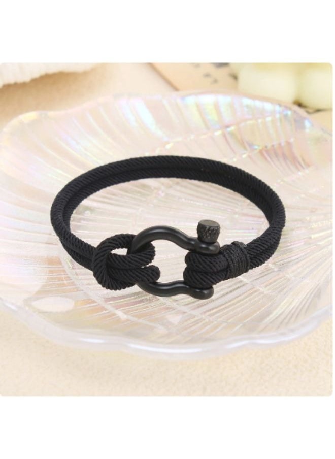 Bracelets - High quality fashion braided rope bracelet black handmade bracelets for men, fashion jewelry for men and women - Image 1