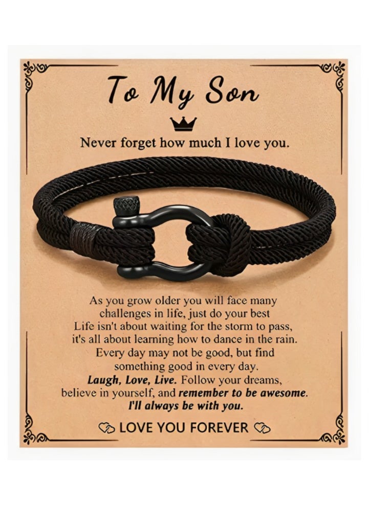 Bracelets - High quality fashion braided rope bracelet black handmade bracelets for men, fashion jewelry for men and women - Image 1