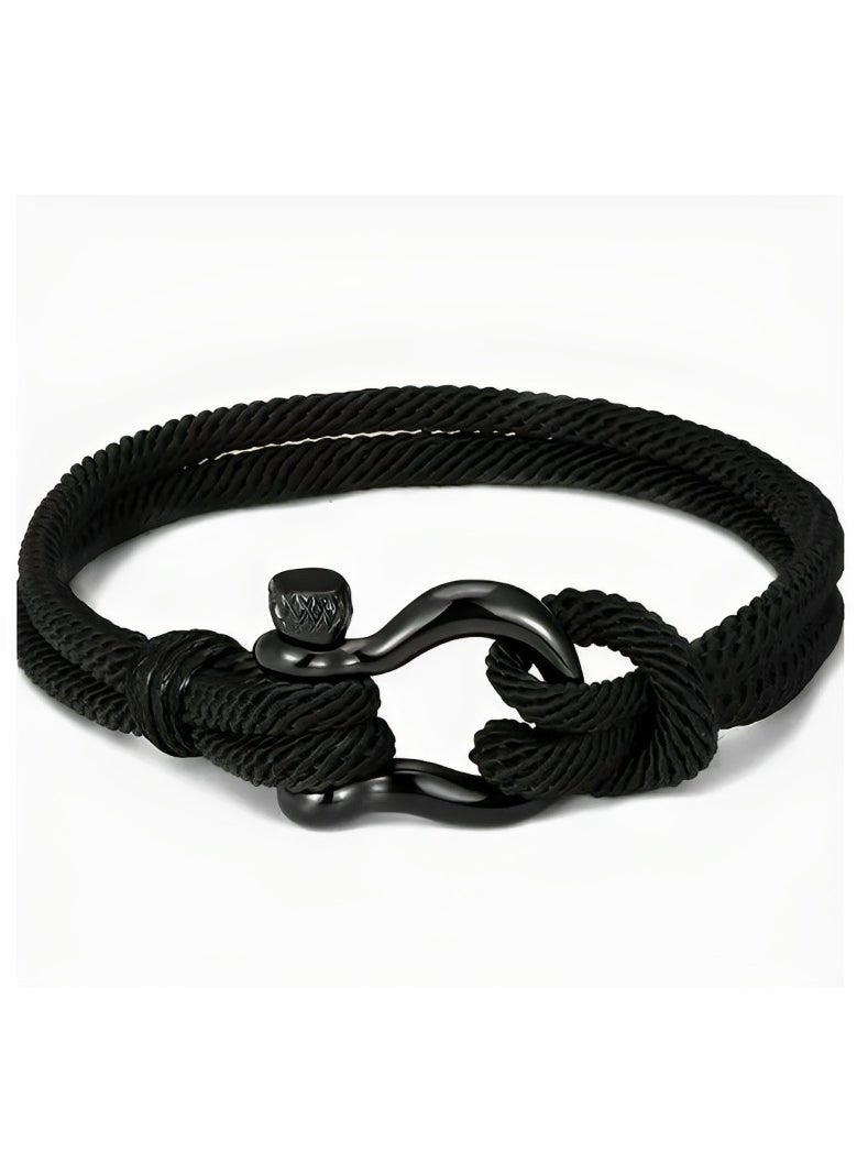 Bracelets - High quality fashion braided rope bracelet black handmade bracelets for men, fashion jewelry for men and women - Image 1