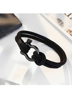 High quality fashion braided rope bracelet black handmade bracelets for men, fashion jewelry for men and women