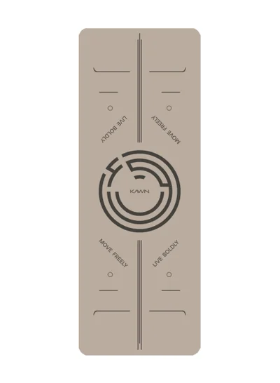 KAWN.YOGA Beige Mat. Non-Slip. Strap Included. High Performance Material Exercise Mat Ideal For Hiit, Plates, Yoga And Other Workouts