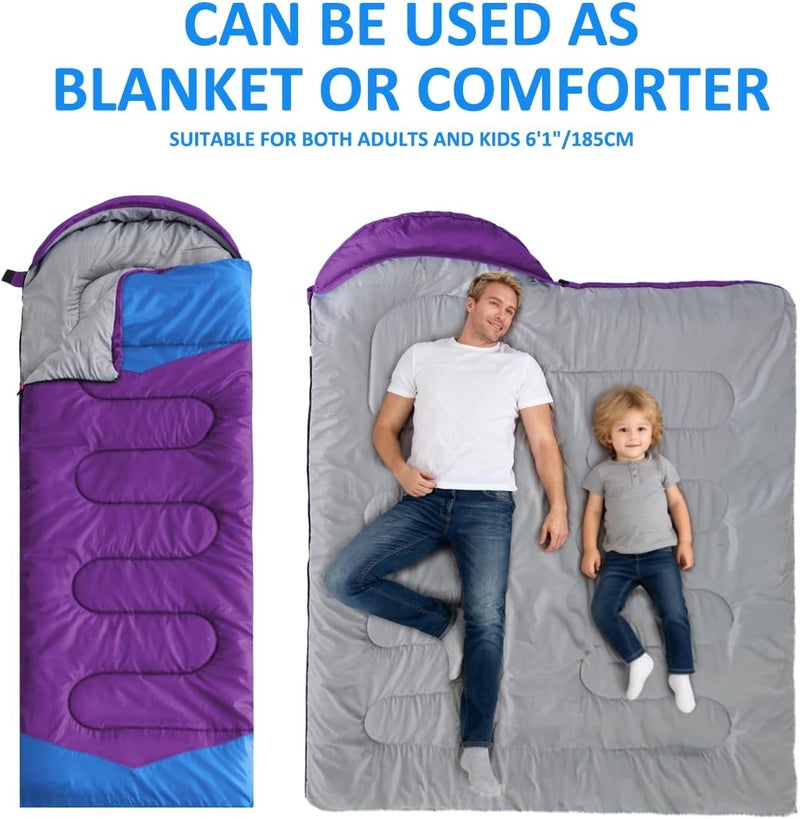 oaskys Camping Sleeping Bag - 3 Season Warm & Cool Weather - Summer Spring Fall Lightweight Waterproof for Adults Kids - Camping Gear Equipment, Traveling, and Outdoors - Image 3