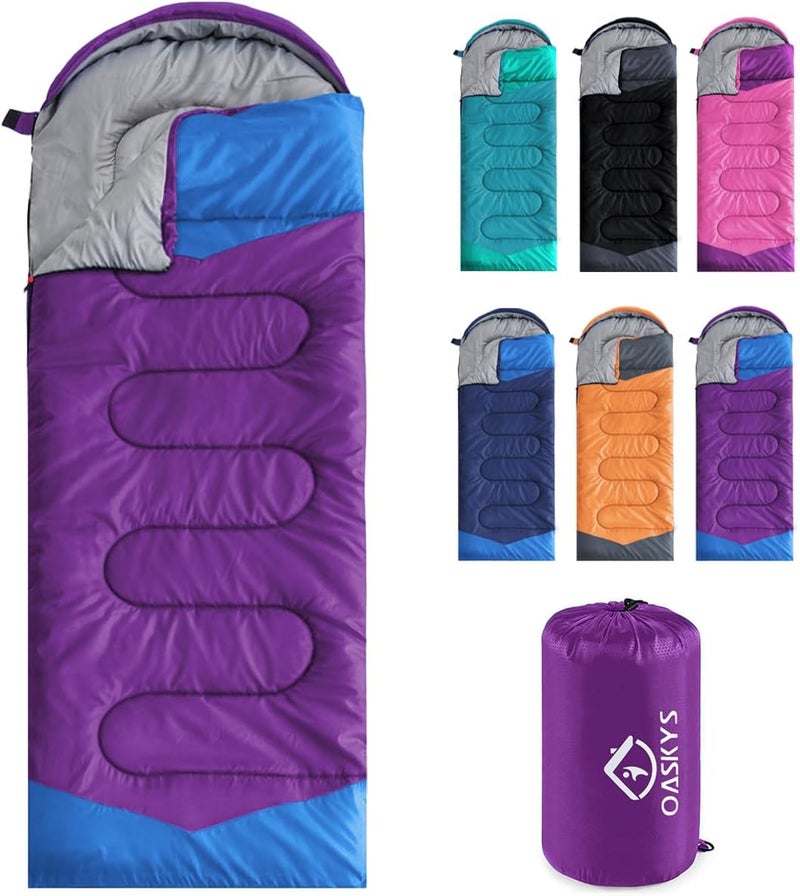 oaskys Camping Sleeping Bag - 3 Season Warm & Cool Weather - Summer Spring Fall Lightweight Waterproof for Adults Kids - Camping Gear Equipment, Traveling, and Outdoors - Image 1