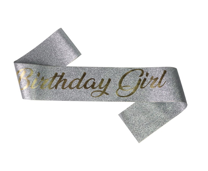 AFTERSTITCH Happy Birthday Girl Sash for decoration sash ribbon props set for party celebration Items combo kit Set (birthday girl sash for kids women) - Image 1