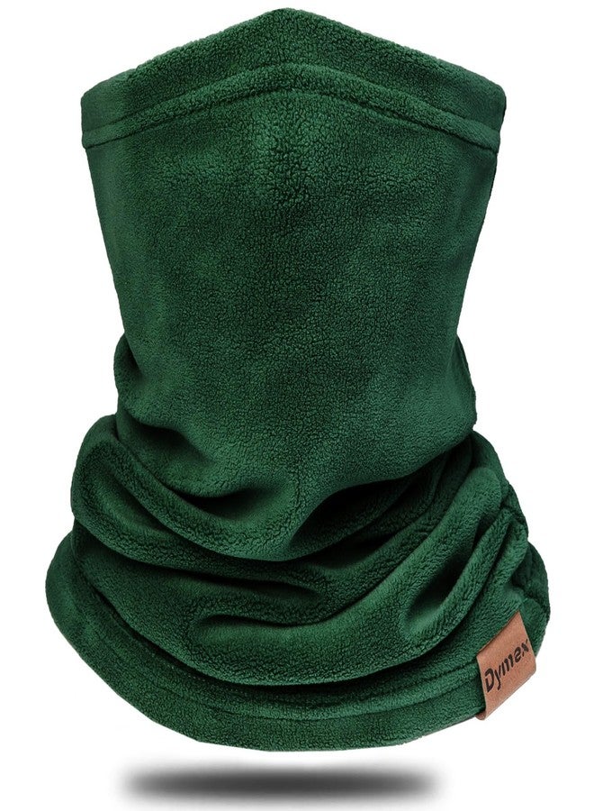 Dymex Winter Neck Warmer Gaiter Fleece Neck Cover Cotton Balaclava Windproof Face Cover Mask for Women Men, Dark Green, 3 Years - Image 1