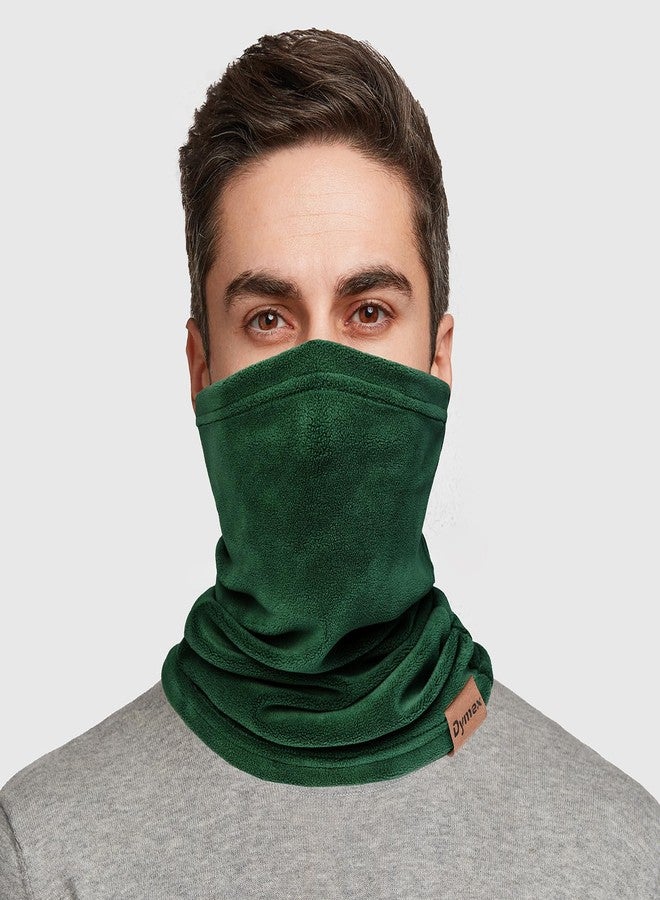Dymex Winter Neck Warmer Gaiter Fleece Neck Cover Cotton Balaclava Windproof Face Cover Mask for Women Men, Dark Green, 3 Years - Image 2