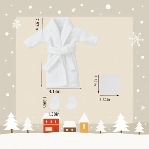 i-Beeboo Christmas Elf Doll Accessories Kit Over 10Pcs Holiday Elf Doll Bath Clothes Sets Include Bathrobe Socks Bathtub Towel for Christmas Decoration - Image 5