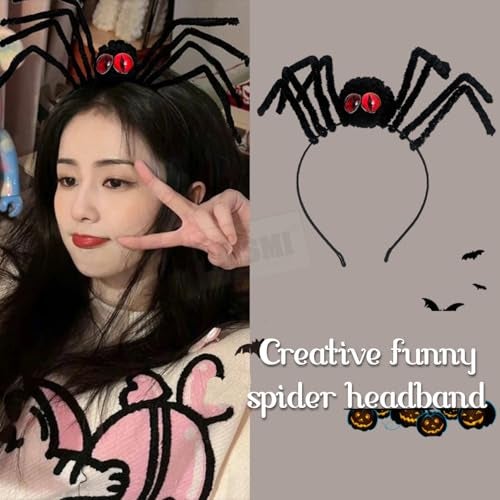 TLISMI Halloween Spider Headband for Girls & Women – Creepy Black Spider with Red Eyes & Bendable Legs | Fun Scary Costume Hair Accessory for Kids, Trick-or-Treat, Cosplay, Parties & Dress-Up - Image 2