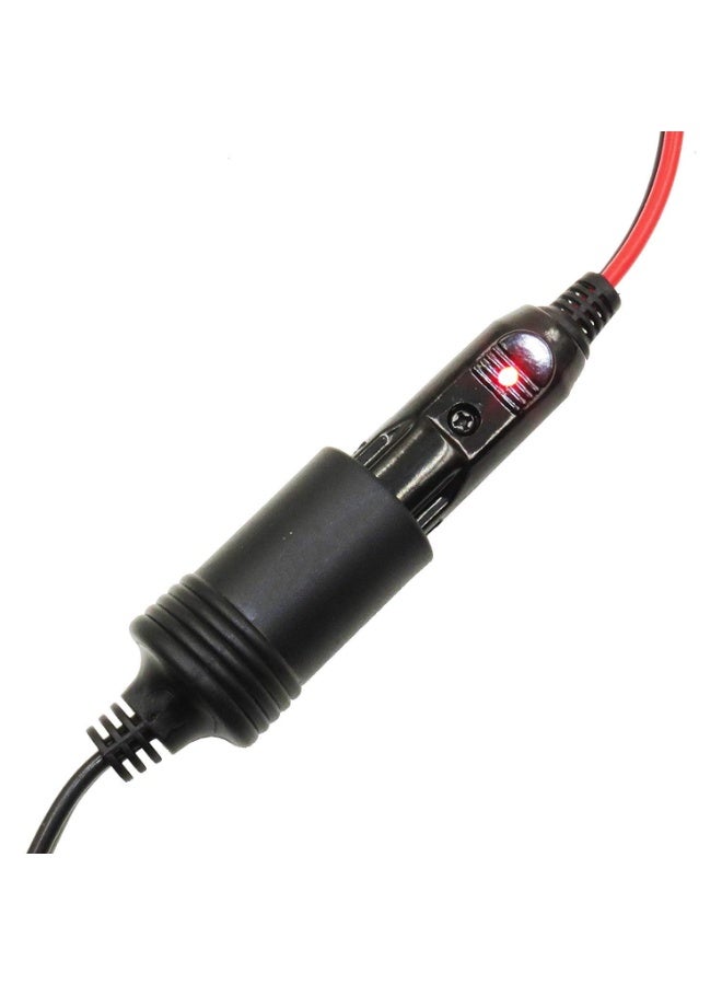 fantasize محول قابس ولاعة سجائر 12 فولت 2 قطعة، موصل ذكر مع كابل تمديد 30 سم 16AWG، فيوز 15 أمبير وضوء LED، مقبس بديل مفصول لملحقات السيارة - Image 4