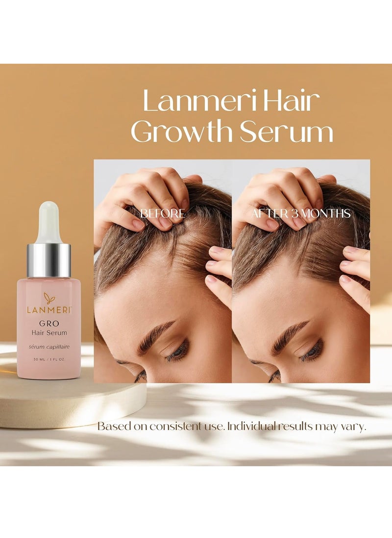 Lanmeri - Lanmeri Vegan Hair Growth Serum - Natural Hair Regrowth and Hair Loss Treatments for Women & Men - Scalp Serum for Thinning Hair - Fuller, Thicker and Healthier Hair in 90 Days, All Hair Types - Image 1