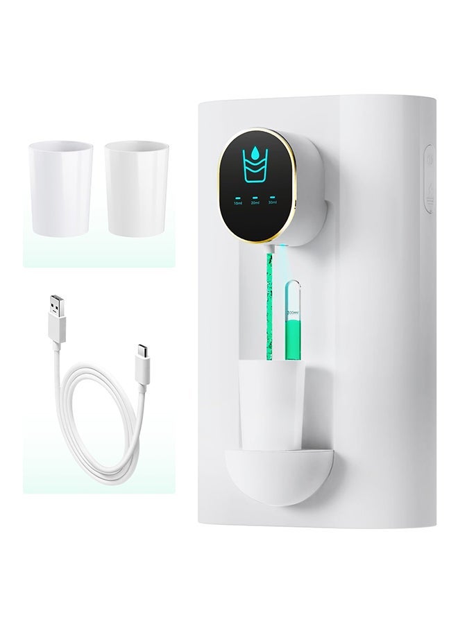 Automatic Mouthwash Dispenser,3-Stage Adjustable,USB Rechargeable,Wall-Mounted for Tabletop Use,No Drilling Required,For Restrooms/Public Places(White) - Image 1