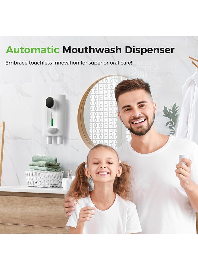 Automatic Mouthwash Dispenser,3-Stage Adjustable,USB Rechargeable,Wall-Mounted for Tabletop Use,No Drilling Required,For Restrooms/Public Places(White) - Image 2