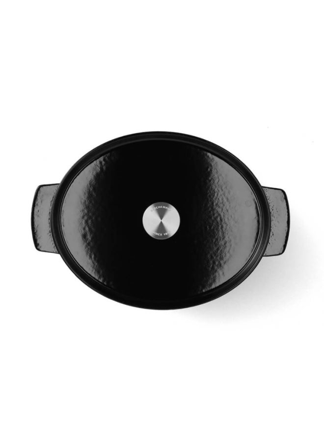 KitchenAid Cast Iron Oval Casserole with Lid Onyx Black 30cm CC006064-001 - Image 2