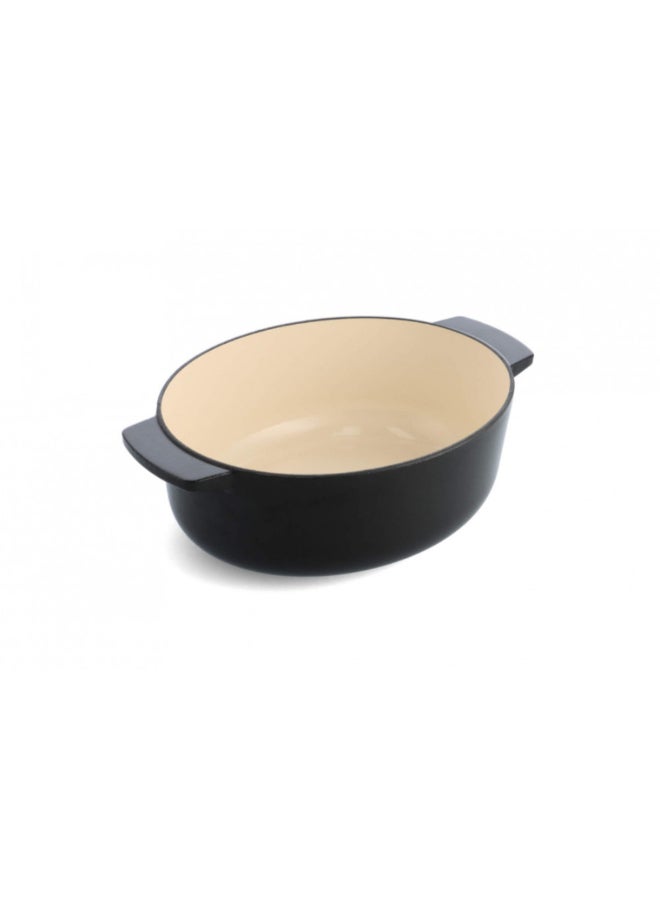 KitchenAid Cast Iron Oval Casserole with Lid Onyx Black 30cm CC006064-001 - Image 4