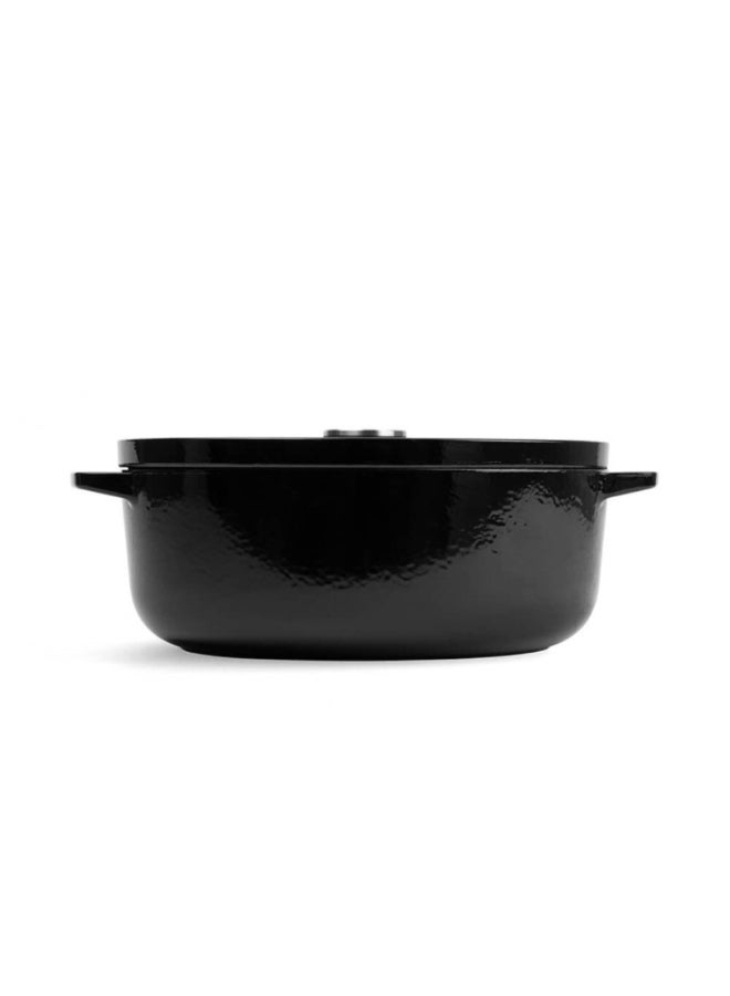 KitchenAid Cast Iron Oval Casserole with Lid Onyx Black 30cm CC006064-001 - Image 3