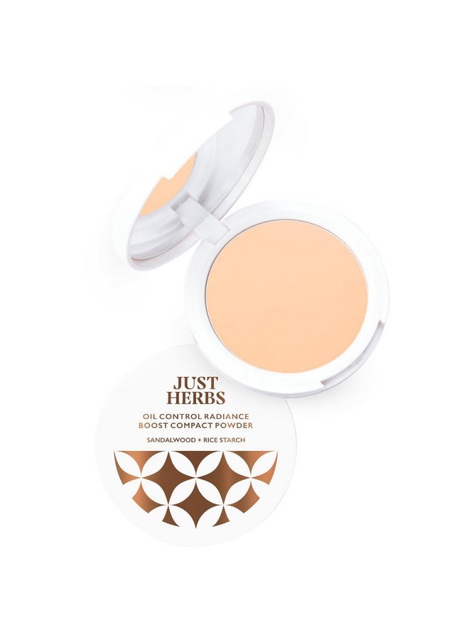 Just Herbs - Oil Control Radiance Booster Age Defying Compact Powder For Face Makeup 9G (Natural) - Image 1
