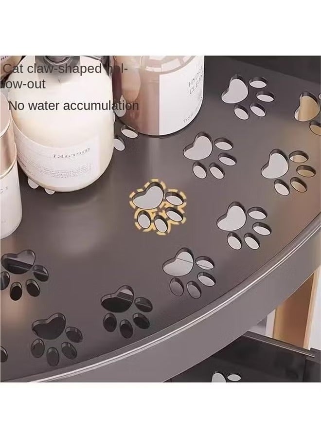 3-Story Bathroom Corner Cabinet Triangle Rack Floor-To-Ceiling Multi-Layer Storage Rack Storage Rack Kitchen Bathroom Cabinet  Black - Image 4