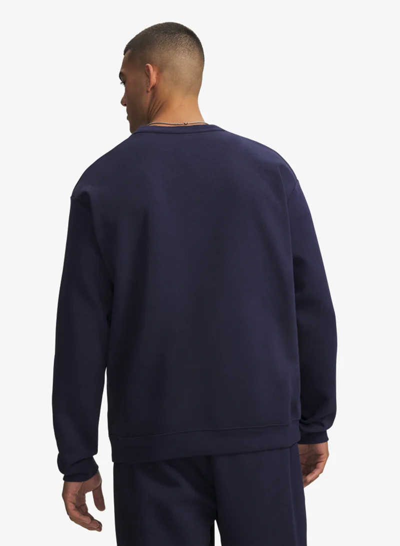 Under Armour Midnight Navy /  / White UA RIval Flc Crew for Men | Best Price UAE