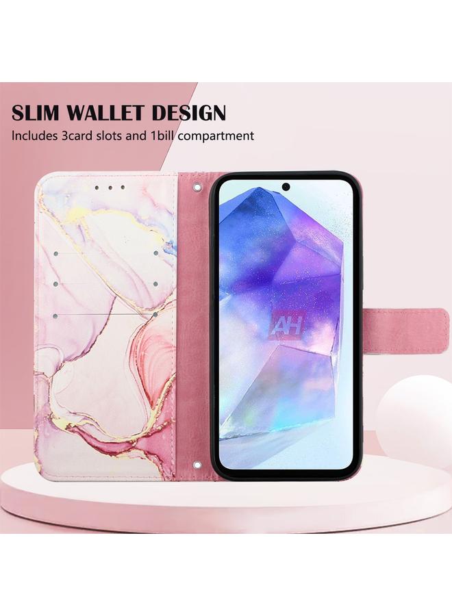 اس-توب جراب هاتف Samsung Galaxy A55 PT003 من الجلد القابل للطي بنمط رخامي - Image 5