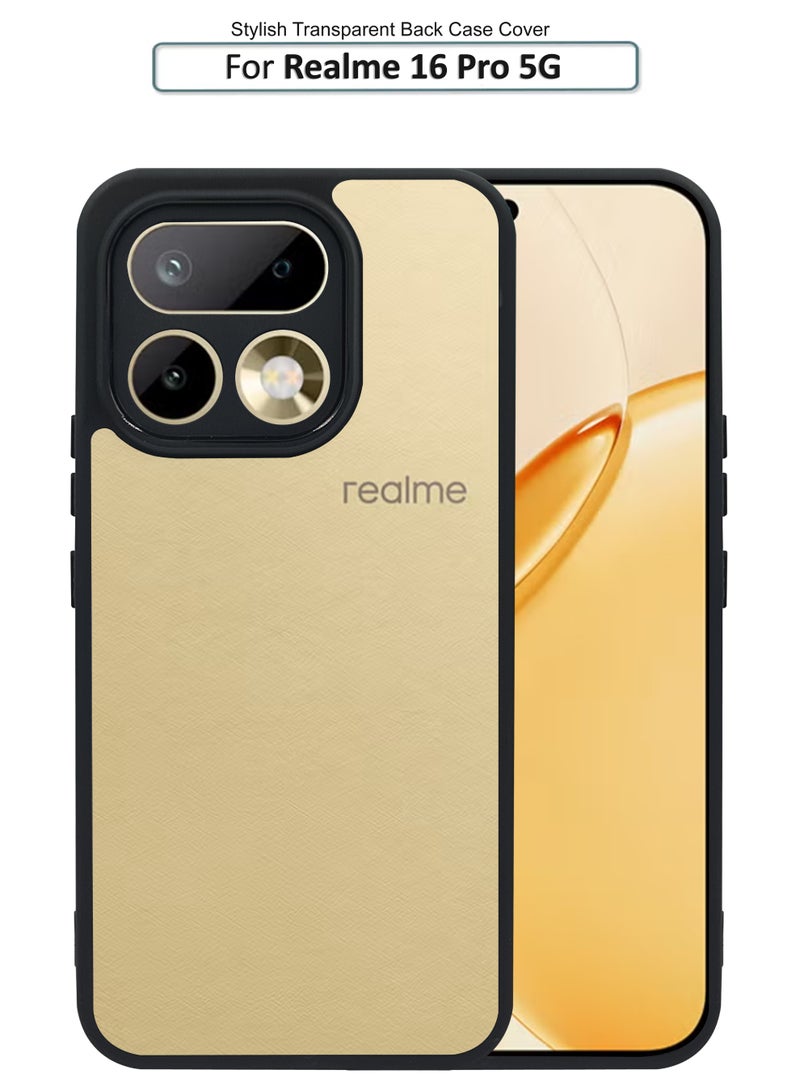 NAFCO Realme 16 Pro 5G - Hard Back Transparent Crystal Clear Case with Colourful TPU Bumper & Drop Protection Case Cover - Black - Image 1
