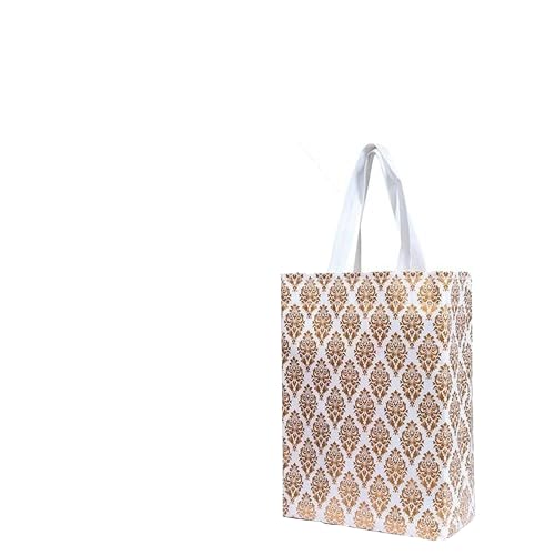 KOOGLY Small Size Shopping Bag | Carry Bag for Return Gifts | Gift Bags | Tote Bags Glossy Metallic White Printed Bag(Pack of10 Pcs)… - Image 4