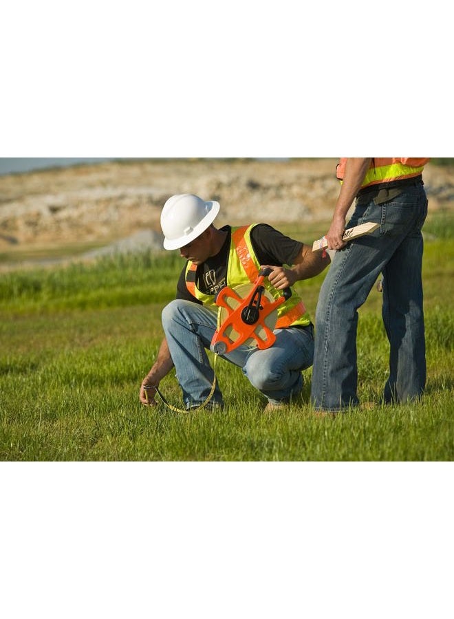 Lufkin Crescent Lufkin 1/2" x 150' Hi-Viz® Orange Engineer's Fiberglass Tape Measure - FE150D - Image 4