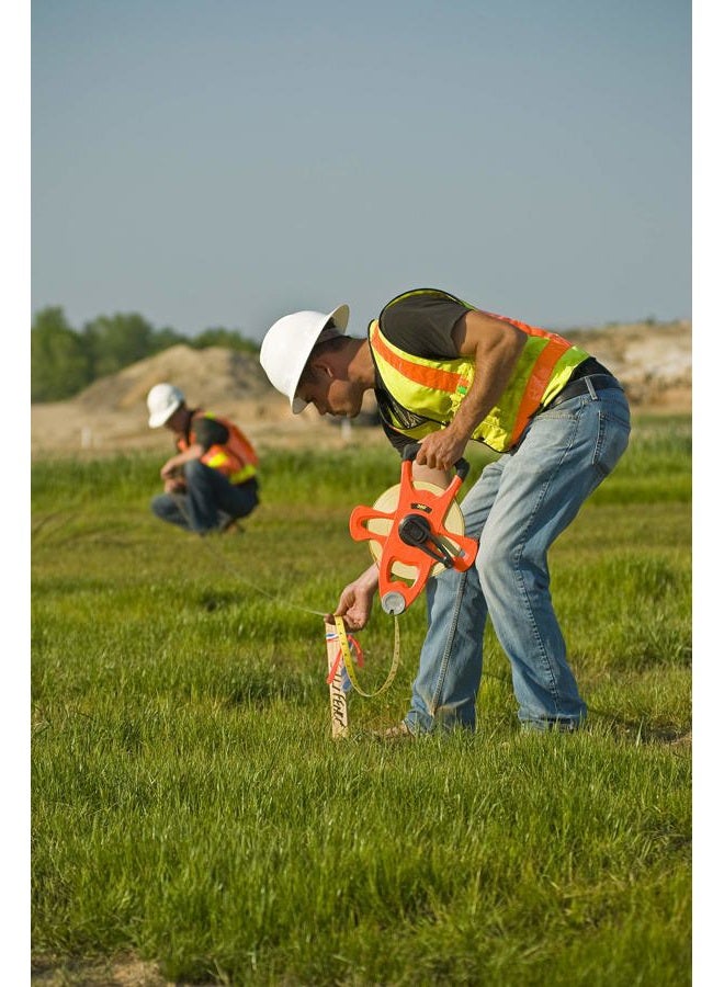 Lufkin Crescent Lufkin 1/2" x 150' Hi-Viz® Orange Engineer's Fiberglass Tape Measure - FE150D - Image 5