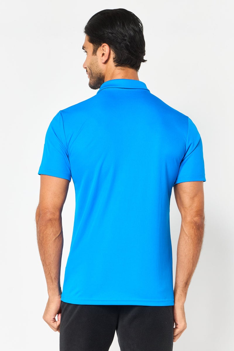PUMA قميص بولو قصير الأكمام للرجال بتصميم نحيف، أزرق كهربائي - Image 3