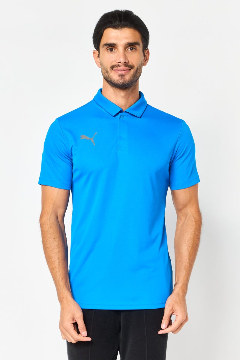 PUMA قميص بولو قصير الأكمام للرجال بتصميم نحيف، أزرق كهربائي - Image 1