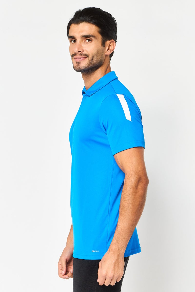 PUMA قميص بولو قصير الأكمام للرجال بتصميم نحيف، أزرق كهربائي - Image 2
