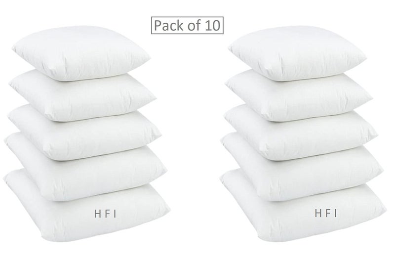 HFI Urban Arts Polyester Blend Fiber Cushion Fillers - Pack of 10 Pcs | 12 x 12 Inches | White - Image 3