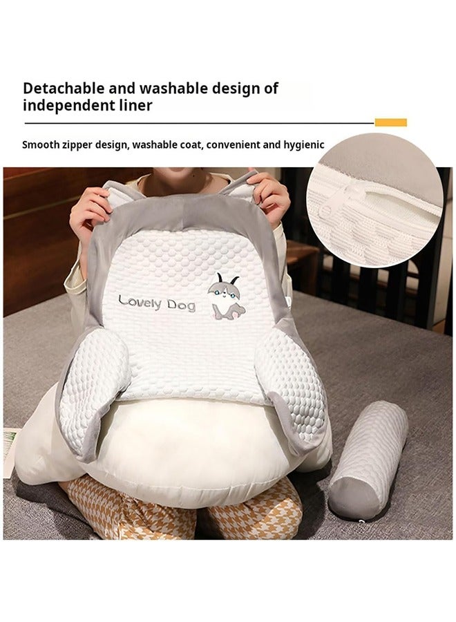 JCB CHIC وسادة مسند ظهر مسند سرير وسادة أريكة وسادة أريكة وسادة قراءة وسادة كرسي حماية خصر امرأة حامل بنمط كرتوني 70 × 50 سم - Image 3