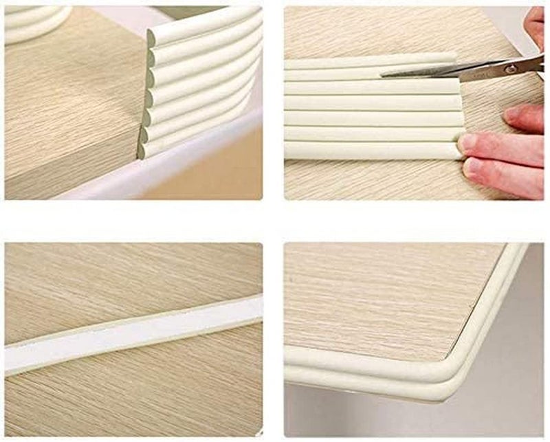 SHIDHMI Soft Baby Proofing Corner Guards & Edge Protectors-Pre-Taped Table Corner Protector,Child Safety for Babies,Toddles,Kids Corner Covers Furniture,Table,Desk (Proofing Guards Strip B, Cream) - Image 3