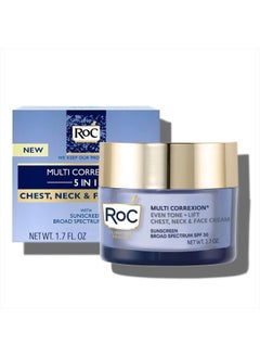 5 In 1 Multi Correxion Chest, Neck And Face Moisturizer Cream With SPF 30, For Neck Firming and Wrinkles, Vitamin E And Shea Butter, Oil Free Skin Care, 1.7 Oz