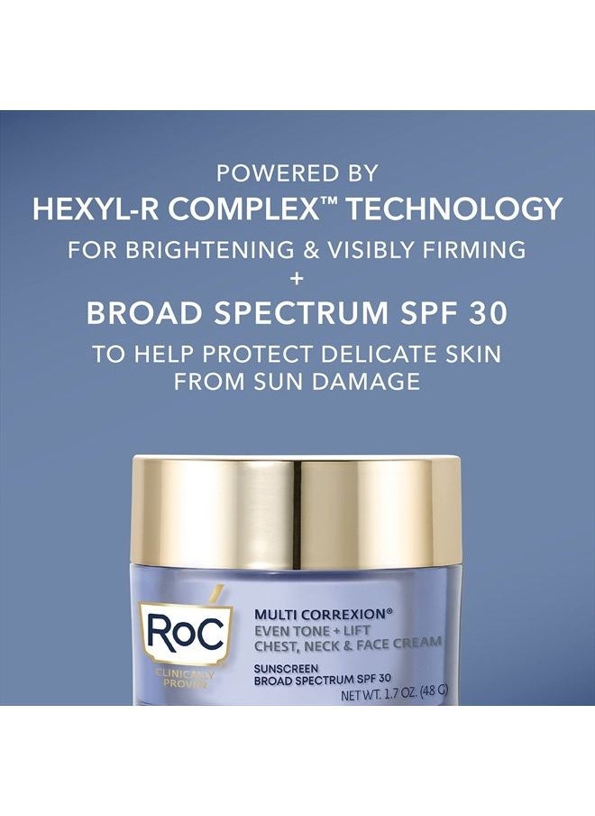 RoC - 5 In 1 Multi Correxion Chest, Neck And Face Moisturizer Cream With SPF 30, For Neck Firming and Wrinkles, Vitamin E And Shea Butter, Oil Free Skin Care, 1.7 Oz - Image 1