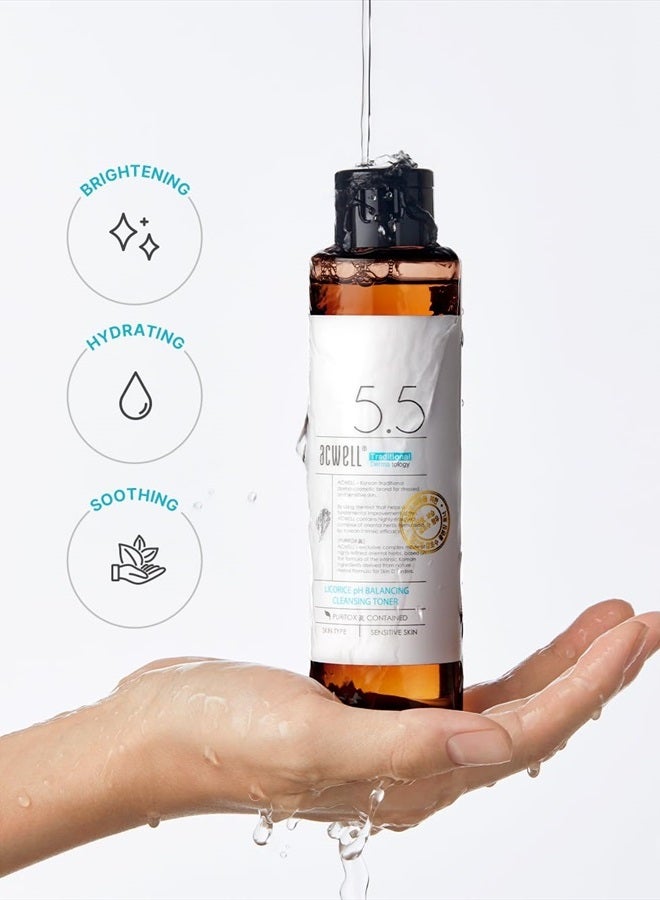 ACWELL Licorice pH Balancing Korean Toner for Cleansing 5.07 fl.oz. - Alcohol-Free PH5.5 Hydrating Facial Astringent - Skin Clearing, Reduce Pigmentation, Acne and Dark Spots - Image 2