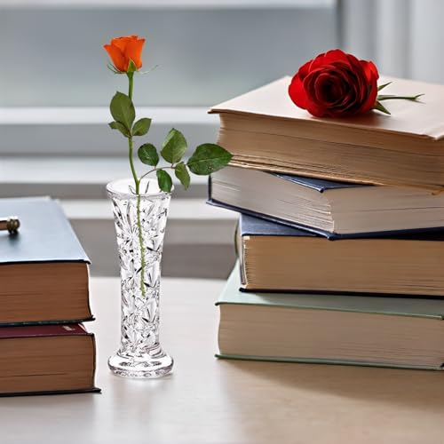Giftale 6" Height Clear Plastic Bud Vase Glass Like,Crystal Acrylic Vase for One Rose Break-Resistant #2022 - Image 3