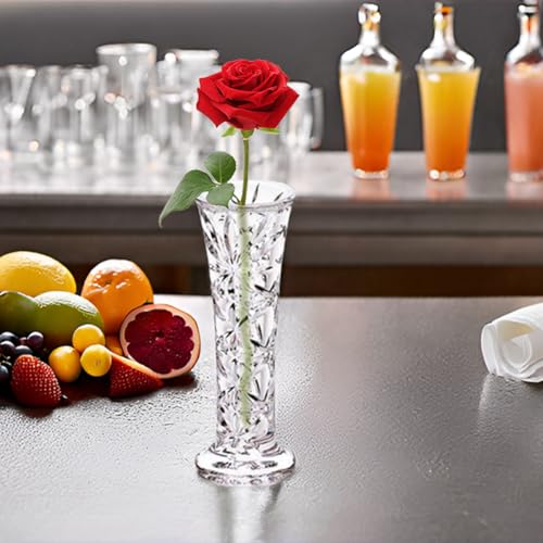 Giftale 6" Height Clear Plastic Bud Vase Glass Like,Crystal Acrylic Vase for One Rose Break-Resistant #2022 - Image 5