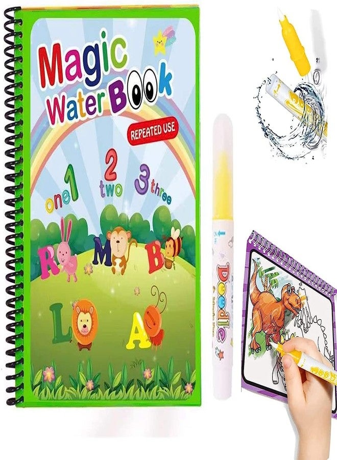 FEWORLD Water Coloring Reusable Books for Toddlers, Magic Paint with Water Doodle Book Toys,Paint with Water Books,Mess-Free Coloring Book,Portable Educational Doodle 1 Pcs. - Image 1