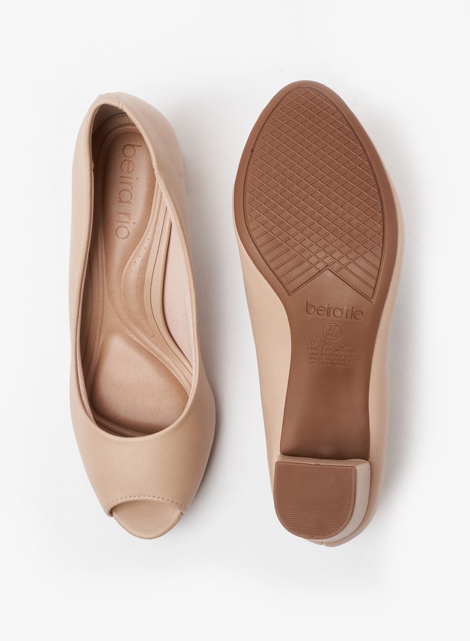 Beira Rio Solid Block Heel Shoes - Image 3