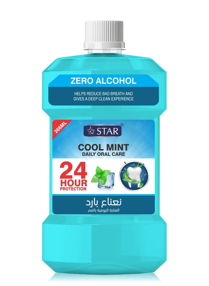 SZ Star Fresh Mouthwash – Cool Mint Flavour for Long-Lasting Fresh Breath & Oral Hygiene | Fights Bad Breath, Plaque & Bacteria | Gentle & Alcohol-Free | Daily Use for Sensitive Mouths (266ml) - Image 1