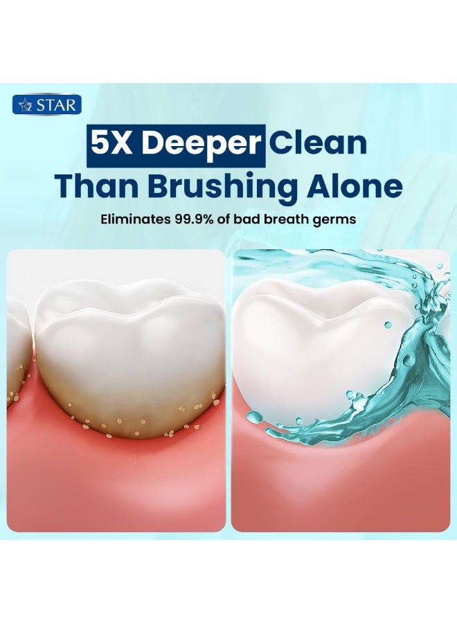 SZ Star Fresh Mouthwash – Cool Mint Flavour for Long-Lasting Fresh Breath & Oral Hygiene | Fights Bad Breath, Plaque & Bacteria | Gentle & Alcohol-Free | Daily Use for Sensitive Mouths (266ml) - Image 5