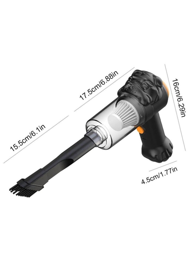 SYOSI Car Handheld Vacuum, Powerful Suction Small Car Vacuum Cleaner Cordless Handheld Vacuum with Powerful Suction & Portable Size for Car Home Office Pets Hair Cleaning, USB Fast Charging - Image 2