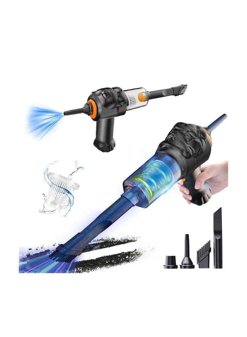 SYOSI Car Handheld Vacuum, Powerful Suction Small Car Vacuum Cleaner Cordless Handheld Vacuum with Powerful Suction & Portable Size for Car Home Office Pets Hair Cleaning, USB Fast Charging - Image 3