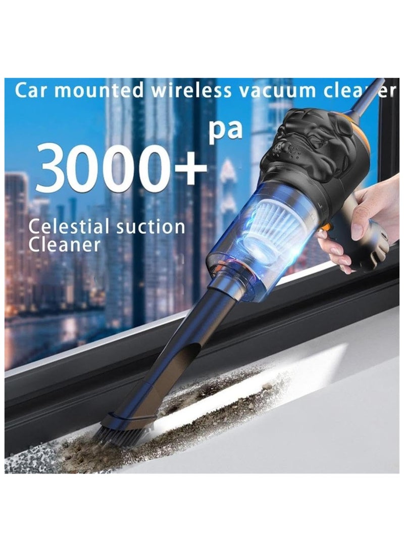 SYOSI Car Handheld Vacuum, Powerful Suction Small Car Vacuum Cleaner Cordless Handheld Vacuum with Powerful Suction & Portable Size for Car Home Office Pets Hair Cleaning, USB Fast Charging - Image 4